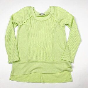 Anthropologie Eri + Ali Womens Sweater Solid Green Size XS Long Sleeve Pullover
